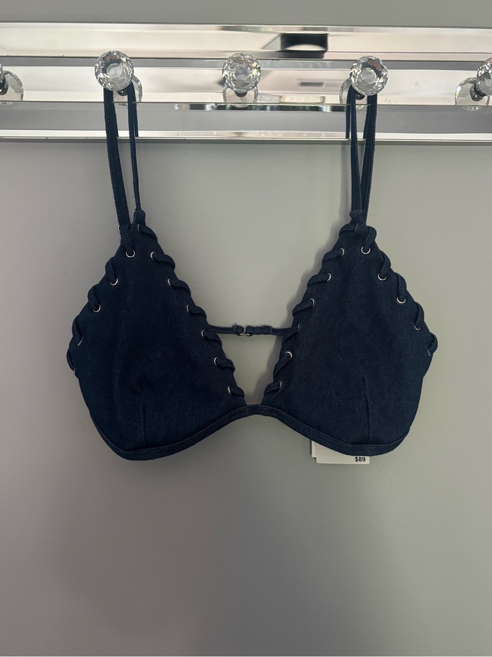 Good American Denim Triangle Bikini Top